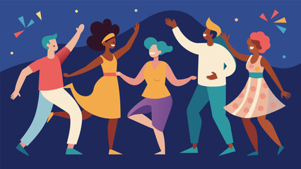 The dance floor is a harmonious blend of cultures sending a powerful message of unity and celebration of diversity through the power of dance.. Vector illustration