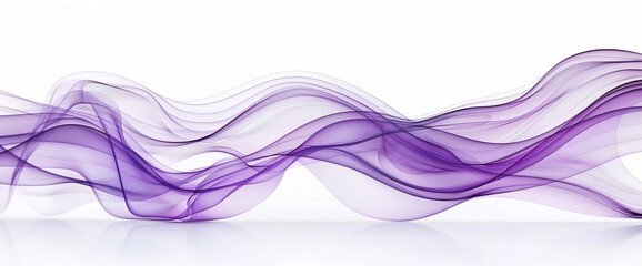 Heather purple wave abstract, soft and dreamy heather purple wave flowing on a white background.