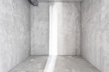 interior of the apartment without decoration in gray colors. rough finish