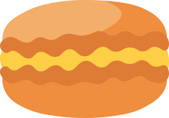 Flat cartoon tasty French mascarpone icon