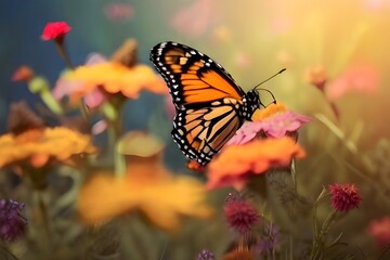 Obraz premium monarch butterfly on flower