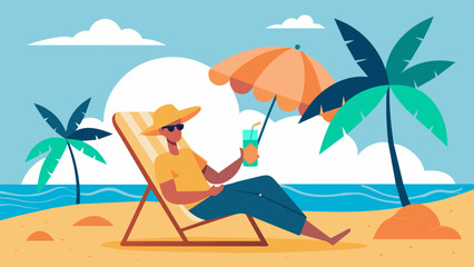 A person lounges on a beach chair sipping a tropical drink content knowing their retirement is secure thanks to their diligent savings efforts.