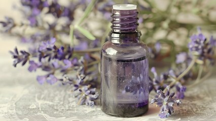 Website header promoting small bottle of essential oil for natural remedies . Concept Essential Oils, Natural Remedies, Small Bottles, Wellness Boost, Aromatherapy Blend
