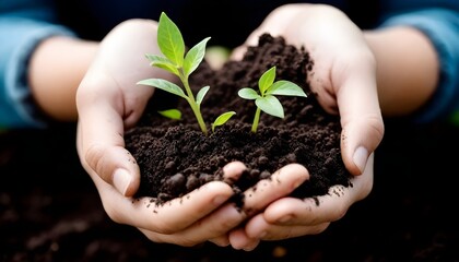 plant in hands