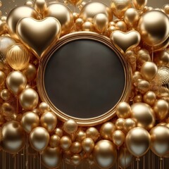 Luxurious Golden Balloon Decor around Mirror