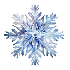 A blue snowflake watercolor illustration