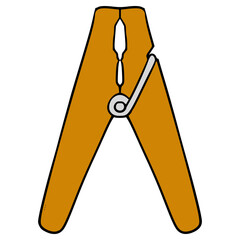 clothespin illustration hand drawn isolated vector	
