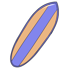 surfboard illustration hand drawn isolated vector	
