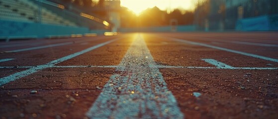 An empty track and field starting block, symbolizing the beginning of a journey towards sporting excellence.