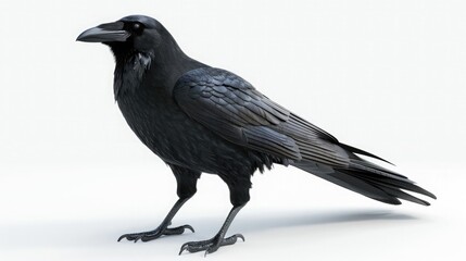 crow isolated in 3d on white background