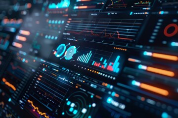 Obraz premium Business results evaluation meets strategic business planning in the concept of professional key performance indicator metrics dashboard for sales