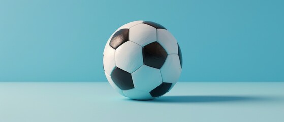 A minimalist soccer ball against a seamless backdrop, representing the elegance of the world's most popular sport.
