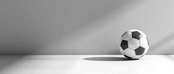 A minimalist soccer ball against a seamless backdrop, representing the elegance of the world's most popular sport. - obrazy, fototapety, plakaty