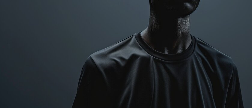 A sleek, monochromatic mockup of a minimalist sportswear brand logo on a blank jersey.