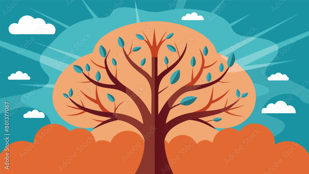 Poster a tree with branches reaching towards the sky representing the transformative effects of ketamine on