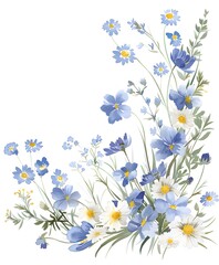 watercolor illustration of wildflowers