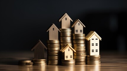 stack of coins concept of savings and investments, ai