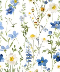 watercolor illustration of wildflowers