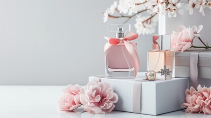 Mother's Day, gifts, perfumes, jewelry, elegant accessories, minimalist background, stylish, sophisticated, luxury items, gift ideas, celebration, special occasion, feminine, fashion accessories, beau