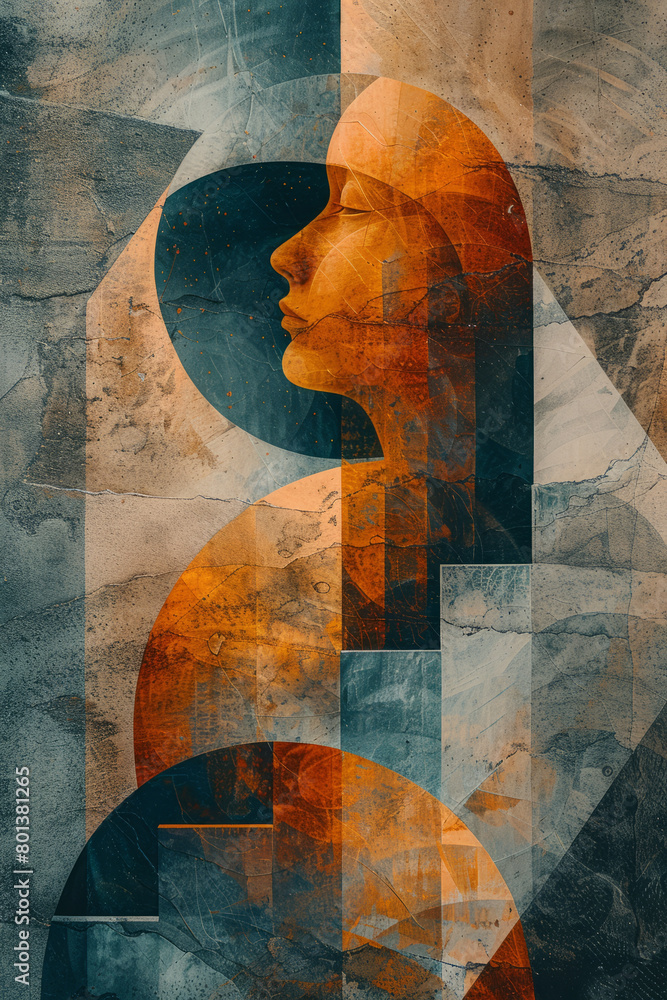 Poster a collage representing the idea of enlightenment, featuring radiant forms and enlightening colors li