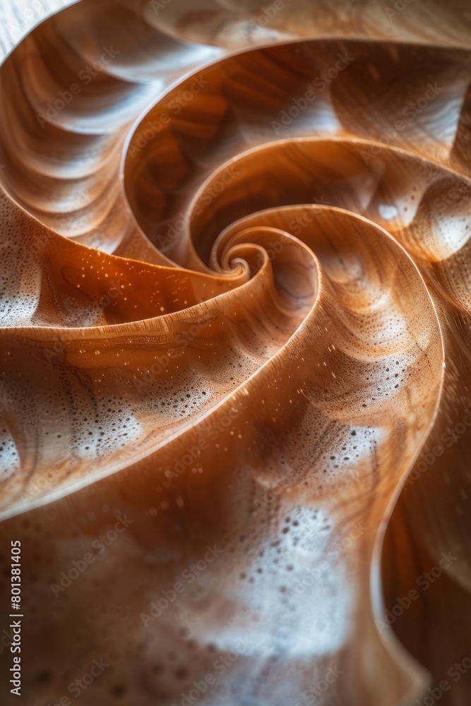Poster a deceptive image where flat circles are arranged to give the illusion of a spiraling, three-dimensi