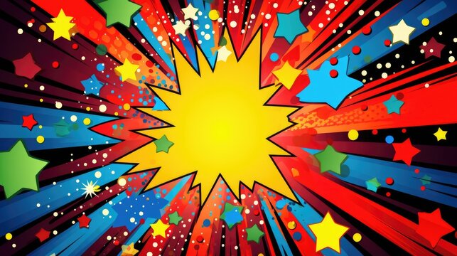 cartoon comic boom pop art, ai