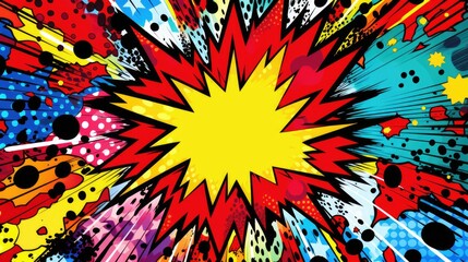 cartoon comic boom pop art, ai