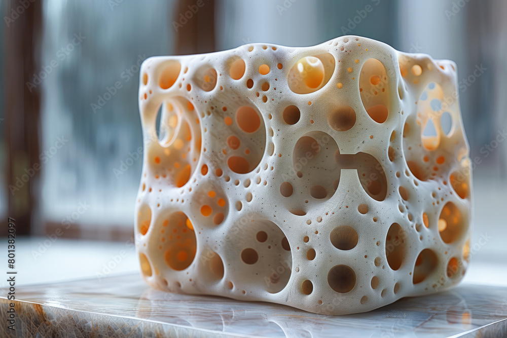 Leinwandbilder A 3D model of a Menger sponge, showcasing its recursive voids and solid blocks at increasing zoom levels,