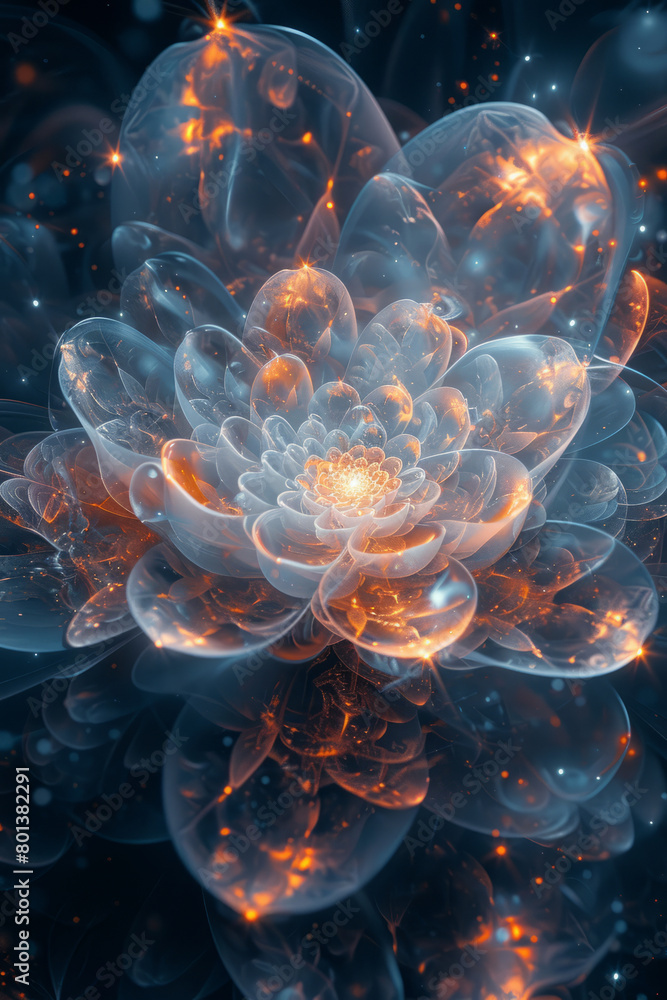 Leinwandbilder a fractal-based kaleidoscope animation, with constantly changing symmetrical patterns,