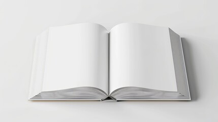 Vector representation of a blank white-covered book or magazine, isolated on a white background. 3D rendering
