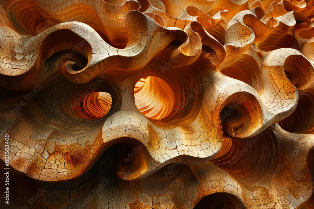 Poster an abstract art piece using a dragon curve, filled with sharp turns and recursive detail,