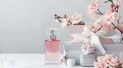 Mother's Day, gifts, perfumes, jewelry, elegant accessories, minimalist background, stylish, sophisticated, luxury items, gift ideas, celebration, special occasion, feminine, fashion accessories, beau