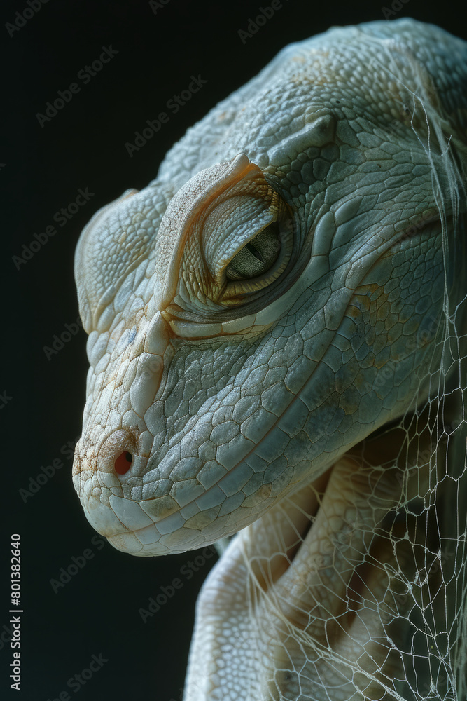 Aufkleber a portrait of a creature whose skin appears as flowing holograms, constantly changing its appearance