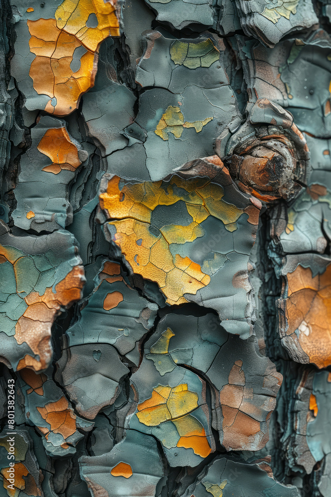 Leinwandbilder a close-up of a fantastical tree with bark that shifts colors and patterns based on the time of day,