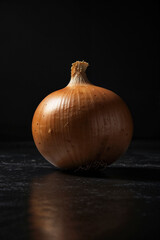 onion on a wooden table
