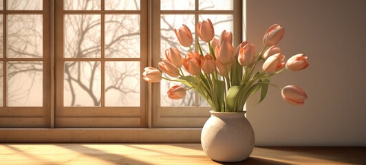 soft tulip arch window room, ai