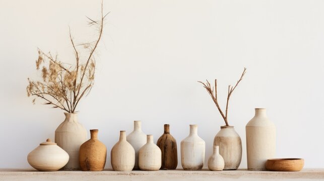 earth tone ceramic vase terracotta, ai