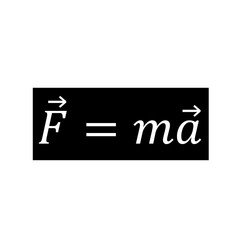 Newton's second law formula. Force mass and acceleration equation diagram. Law of motion in Physics.
