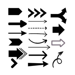 Arrows type illustration. Arrows set. Vector image.
