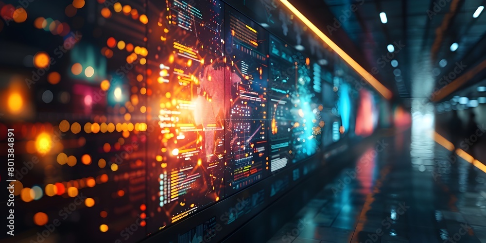 Poster dynamic data visualization illuminating the pulse of scientific in an urban landscape
