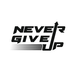 Never Give Up typography, motivation,phrase, Quote gym t-shirt graphics, vectors