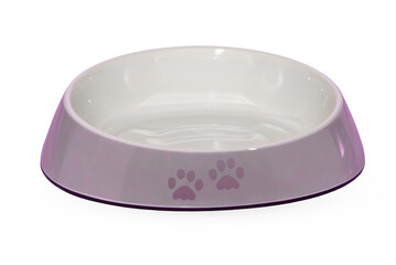 Empty pet bowl isolated on transparent background.