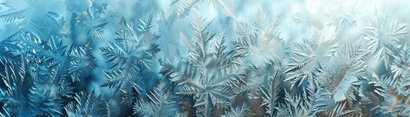 Frosted Glass Window: Close-Up of Textured and Frosted Glass Window with Winter Frost
