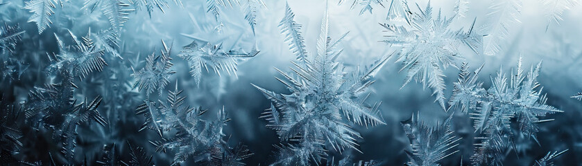 Frosted Glass Window: Close-Up of Textured and Frosted Glass Window with Winter Frost