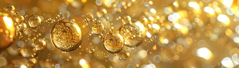 Sparkling Champagne Bubbles: Close-Up of Shimmering and Textured Champagne Bubbles in Celebration