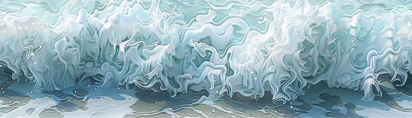 Obraz premium Frothy Ocean Waves: Close-Up of Textured and Foamy Ocean Waves in Coastal Scene