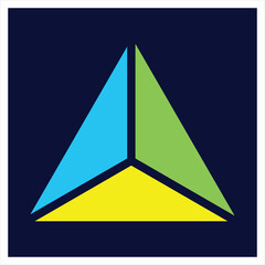 Prism logo. Pyramid triangle logo. Illustration of a pyramid with abstract shapes  Lynx Screen Blue, Robot Grendizer Gold and Fierce Mantis with Spanish Roast background.