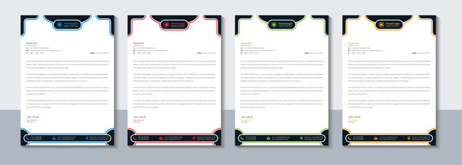 Creative letterhead design, Corporate letterhead template, Vector illustration.