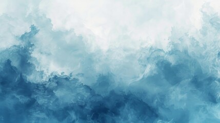 Abstract blue and white watercolor background with blurred edges, soft pastel colors, gradient,...