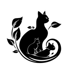 vector isolated silhouette cat icon